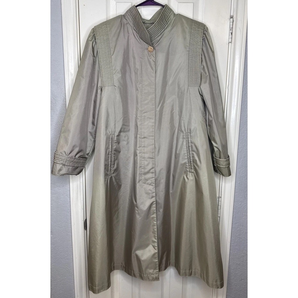 VTG FLEET STREET Woman long Lined Insulated Full Button Down PUFFER COAT M
